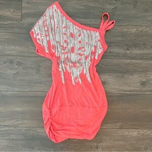 vintage Arden B. sequin one shoulder mini dress Size S